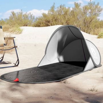 Vidaxl vidaXL Zložljiv šotor za na plažo, siv, vodoodporen