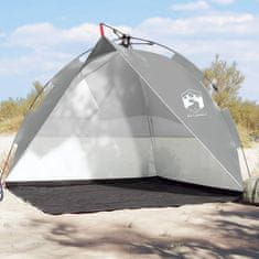 Vidaxl vidaXL Šotor za na plažo, siv, hitro sestavljiv, vodoodporen