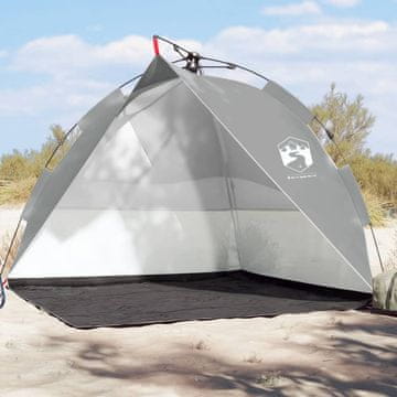 Vidaxl vidaXL Šotor za na plažo, siv, hitro sestavljiv, vodoodporen