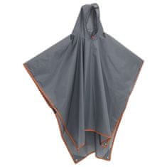 Vidaxl Dežni pončo s kapuco 2 v 1 siv in oranžen 223x145 cm