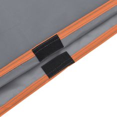 Vidaxl Dežni pončo s kapuco 2 v 1 siv in oranžen 223x145 cm