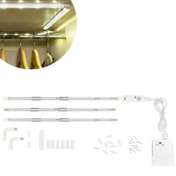 shumee Brezžični LED trak s senzorjem gibanja in časovnikom - 3 trakovi, 18 diod