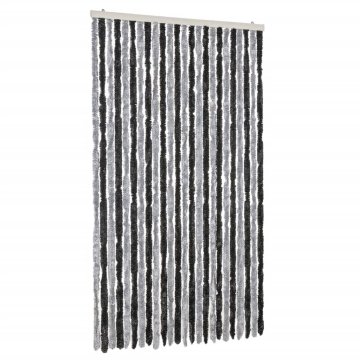 Vidaxl Zavesa proti mrčesu siva in črna 100x230 cm šenilja