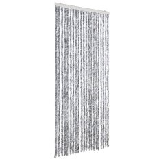 Vidaxl Zavesa proti mrčesu bela in siva 90x200 cm šenilja