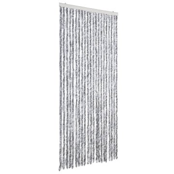 Vidaxl Zavesa proti mrčesu bela in siva 90x200 cm šenilja