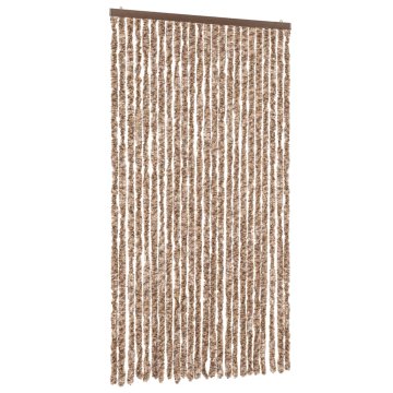 Vidaxl Zavesa proti mrčesu bež in temno rjava 100x230 cm šenilja