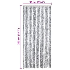 Vidaxl Zavesa proti mrčesu bela in siva 90x200 cm šenilja