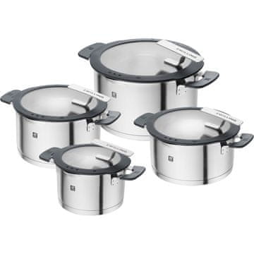 Zwilling J.A.Henckel Komplet 4 lončkov iz nerjavečega jekla s pokrovi Simplify