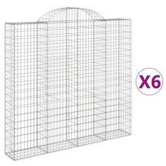 Vidaxl Obokane gabion košare 6 kosov 200x30x180/200cm pocinkano železo