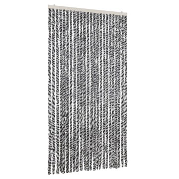 Vidaxl Zavesa proti mrčesu siva in črna in bela 100x220 cm šenilja
