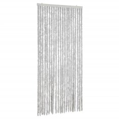 Vidaxl Zavesa proti mrčesu siva 90x220 cm šenilja