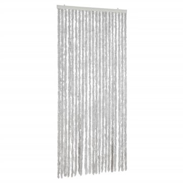 Vidaxl Zavesa proti mrčesu siva 90x200 cm šenilja