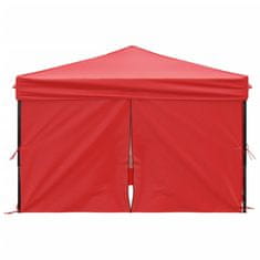 Vidaxl Zložljiv vrtni šotor s stranicami rdeč 3x3 m