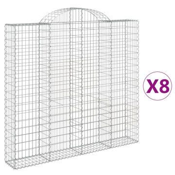 Vidaxl Obokane gabion košare 8 kosa 200x30x180/200 cm pocinkano železo