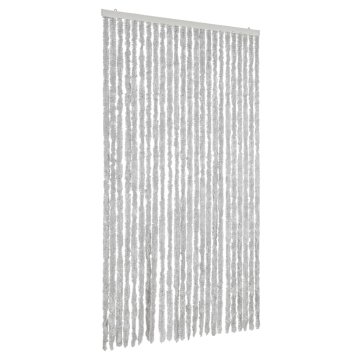 Vidaxl Zavesa proti mrčesu siva 100x200 cm šenilja