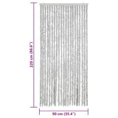 Vidaxl Zavesa proti mrčesu siva 90x220 cm šenilja