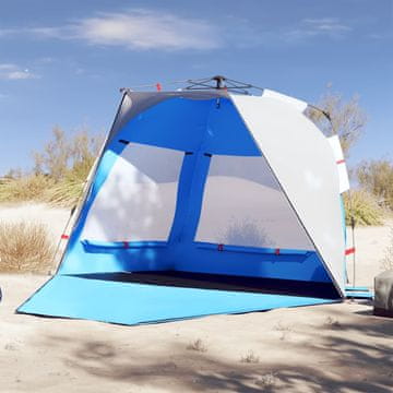 Vidaxl vidaXL šotor za na plažo za 3 osebe, moder, hitro sestavljiv, vodoodporen