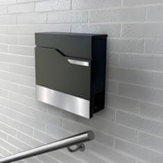 Dexxer Moderni poštni nabiralnik z režo za časopise antracit + inox X9