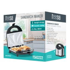 Teesa 800W toaster opekač za sendviče s keramičnimi vložki