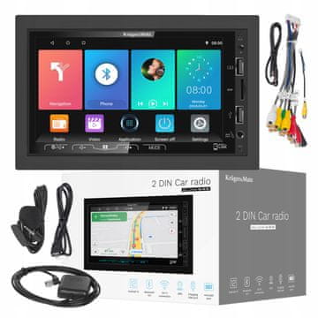 Krüger&Matz 12V 2DIN LCD FM avtoradio 4x45W 2x USB Bluetooth GPS ANDROID 13 WIFI