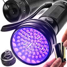 Dexxer Alu. 51 UV LED ročna svetilka črna