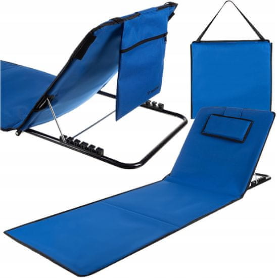 Malatec Oxford podloga za na plažo z nastavljivim naslonjalom + blazina 150x50cm