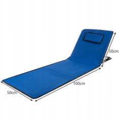 Malatec Oxford podloga za na plažo z nastavljivim naslonjalom + blazina 150x50cm