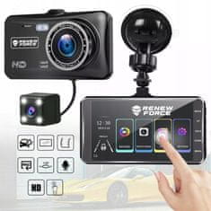 Dexxer Armaturna 12Mpx DVR avto kamera snemalna touch LCD 4" prises + zadnja IR kamera