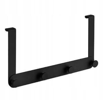 shumee Štirikratni obešalnik za tuš kabino, črn