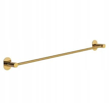 shumee Stojalo za brisače za kopalnico 61 cm enojno jeklo zlate barve