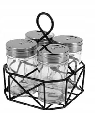 shumee Set prozornih posod za začimbe 4x90ml