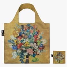 LOQI Zložljiva vrečka Van Gogh, Flower Pattern Gold, Recycled