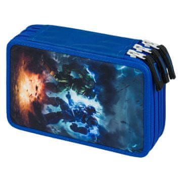 BAAGL Šolski kovček za svinčnike s tremi nivoji Roboti