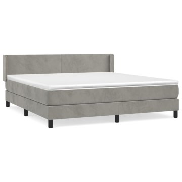 Vidaxl Box spring postelja z vzmetnico svetlo siva 180x200 cm žamet