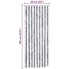 Vidaxl Zavesa proti mrčesu iz šenilje 56x185 cm siva in bela