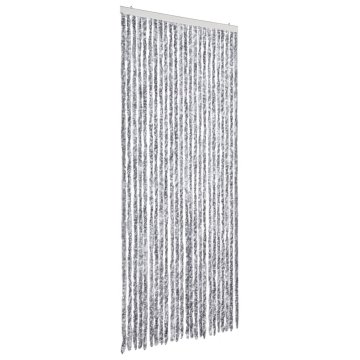 Vidaxl Zavesa proti mrčesu bela in siva 100x230 cm šenilja