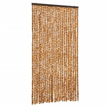 Vidaxl Zavesa proti mrčesu oker in bela 100x200 cm šenilja