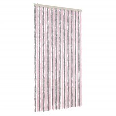 Vidaxl Zavesa proti mrčesu srebrno siva in roza 100x220 cm šenilja