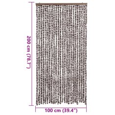 Vidaxl Zavesa proti mrčesu rjava in bela 100x200 cm šenilja