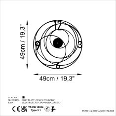 Wallity Dekorativna kovinska stenska ura