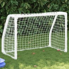 shumee Otroški nogometni gol 2 kosa z žogo bela 64x35x48 cm kovina