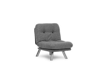 Atelier Del Sofa Raztegljiv kavč z 1 sedežem, Misa Small Solo - svetlo siva
