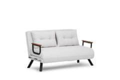 Atelier Del Sofa Raztegljiv kavč z dvema sedežema, Sando z dvema sedežema - tkanina Teddy - kremasta