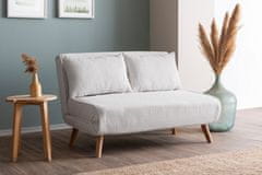 Atelier Del Sofa 2-sedežna raztegljiva sedežna garnitura, Folde 2-sedežnik - Teddy Fabric - Cream