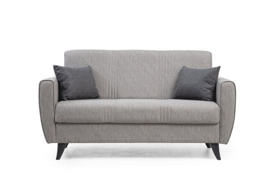 Atelier Del Sofa Raztegljiv kavč z dvema sedežema, Zaden - svetlo siva