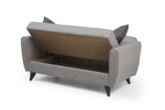Atelier Del Sofa Raztegljiv kavč z dvema sedežema, Zaden - svetlo siva
