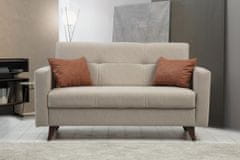 Atelier Del Sofa Raztegljiv kavč z dvema sedežema, Polya - bež