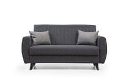 Atelier Del Sofa Raztegljiv kavč z dvema sedežema, Alkon - temno siva