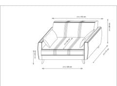 Atelier Del Sofa Raztegljiv kavč z dvema sedežema, Zaden - bež