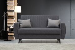 Atelier Del Sofa Raztegljiv kavč z dvema sedežema, Alkon - temno siva